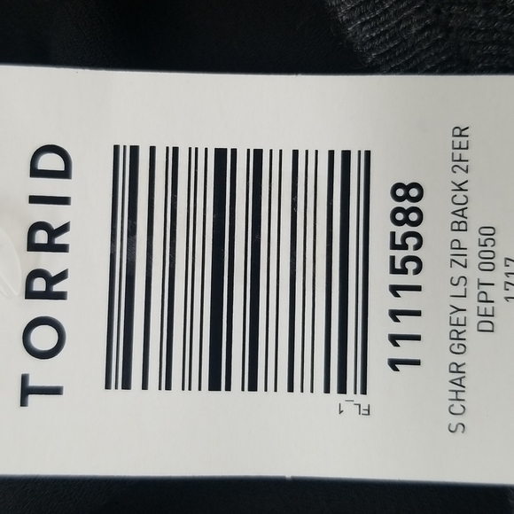 Torrid SZ 00 /Womens M/L Sweatshirt NEW Gray & Black Splt Back Lagenlook Layered - Picture 10 of 12